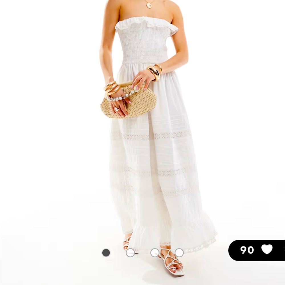 Abercrombie White Strapless Flutter dress